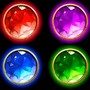 Multiplier (red/purple/blue/green) symbol in Rainbow Ray pokie