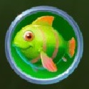 Green fish symbol in Big Money Bass 6 pokie
