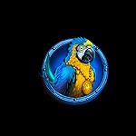 Parrot symbol in Adventures Of Doubloon Island Link And Win pokie