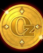 Gold ounce symbol in Sisters of OZ WowPot pokie