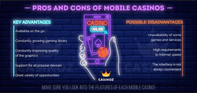 Advantages and disadvantages of mobile online casinos