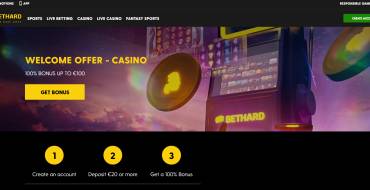 100% Match Bonus up to €100 in Bethard Casino: Bethard Casino Welcome Bonus