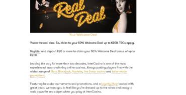 50% Match Bonus up to €200 in Inter Casino: Inter Casino Bonus Terms