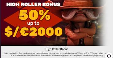 Welcome 2000 Euros Bonus for High Rollers at PlayAmo: Receive up to 2000 euros