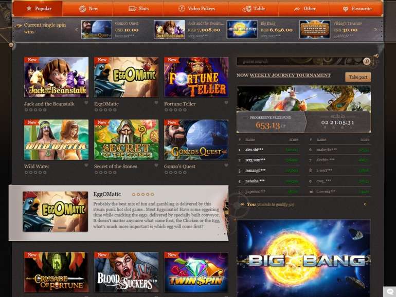 Casino 770 flash interface download