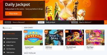 Betsson casino: Main Page