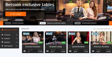 Betsson casino: Live