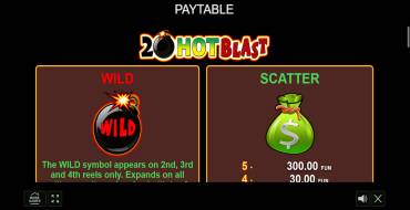 20 Hot Blast: Payout table