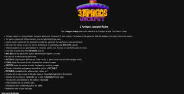 3 Amigos Jackpot: Rules