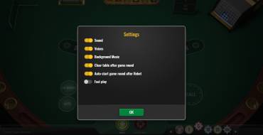 3-Hand Casino Hold'em: Settings