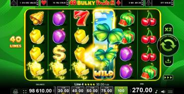 40 Bulky Fruits 6 Reels: Winnings