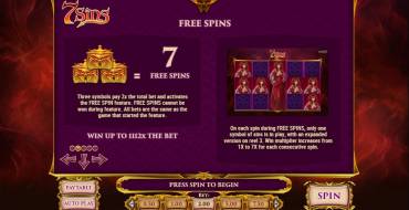 7 Sins: Freespins and/or respins