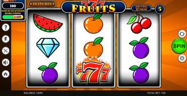 777 – Fruits: Unique features