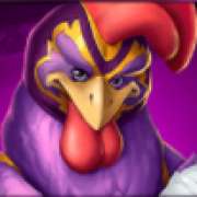 Purple rooster symbol in Rooster Fury pokie