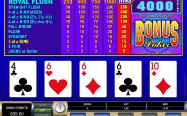 Bonus Poker online