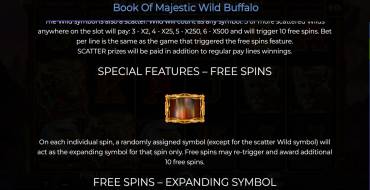 Book of Majestic Wild Buffalo: Unique features