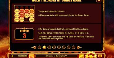 Burning Sun: Free spins and/or respins