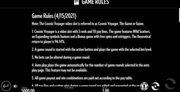 Cosmic Voyager: Rules