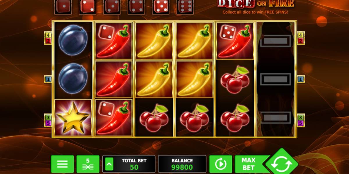 Dice on Fire pokie NZ