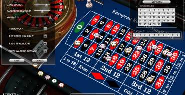 European Roulette Small Bets: Settings