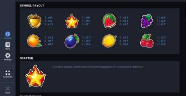 Fruit Super Nova 80: Paytable