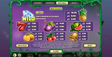 Fruitbat Crazy: Paytable