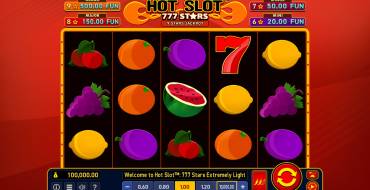 Hot Slot: 777 Stars Extremely Light: Slot machine