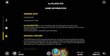 Icy Rockfall X25: Rules