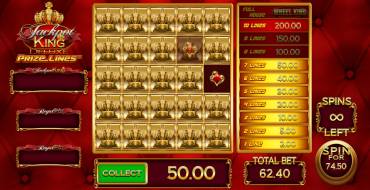 Jackpot King Prize Lines: Winnings