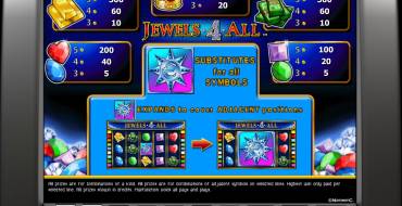 Jewels 4 All: Paytable