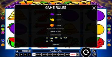 Magic Fruits 81: Payout table