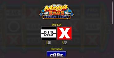 Mega Bars: Big Hit Jackpot King: Payout table