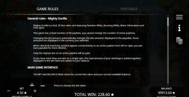 Mighty Gorilla: Rules