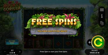 Mighty Gorilla: Free spins and/or respins