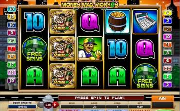 Money Mad Monkey pokie NZ