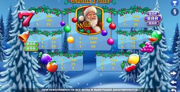 Santas Fruits: Paytable