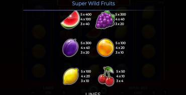 Super Wild Fruits: Payout table