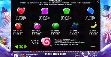 Sweet Bonanza Xmax: Paytable