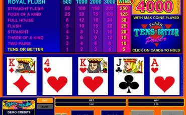 Tens or Better Poker online