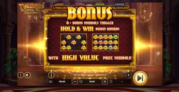 Tycoons: Billionaire Bucks Hold&Win: Free spins and/or respins