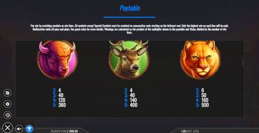 Wolf Strike: Paytable