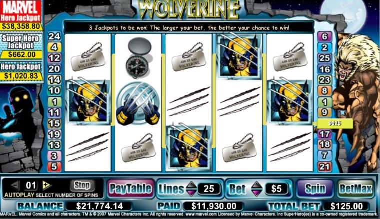Play Wolverine pokie NZ
