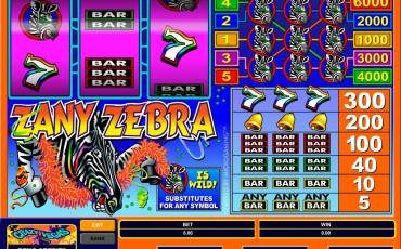 Zany Zebra pokie NZ